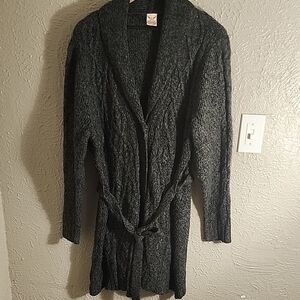 Faded Glory Black Cardigan Sweater with V-Neck